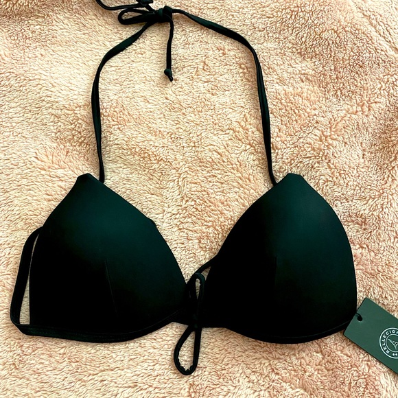 RELLECIGA Women's Tie Front Triangle Bikini Top- M - Picture 3 of 6